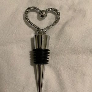 Kate aspen Heart shaped Bottle stopper in silver. Heavy.